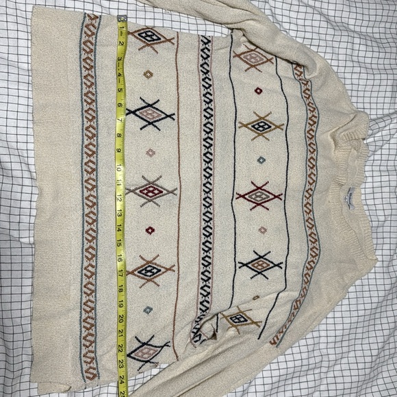 Madewell Cream Sweater with Multicolor Geometric Pattern - Picture 6 of 6